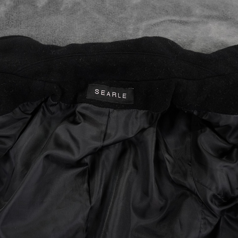 Searle Wool Blend PeaCoat Womens Small Black Double Jacket Gorpcore READ - Picture 3 of 13